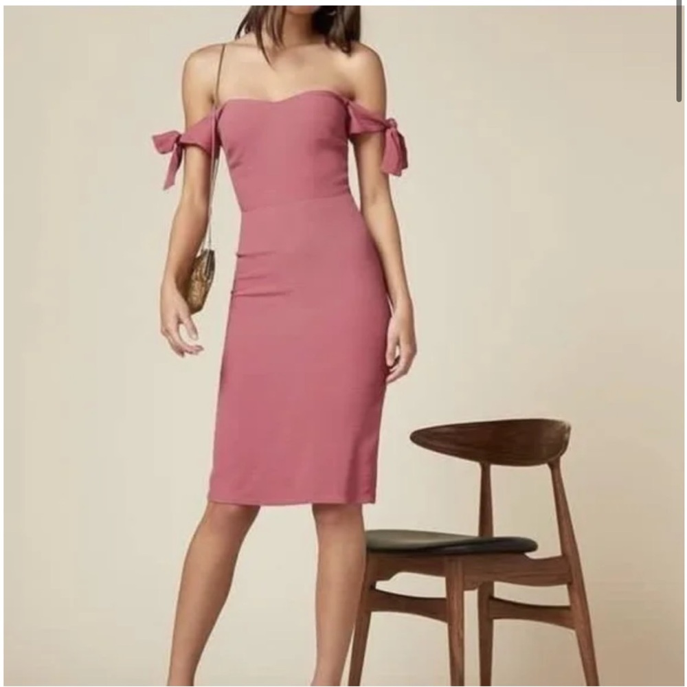 Reformation NWT Marla off shoulder strawberry midi Dress size XS